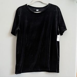 Old Navy Women's Black Velvet Short Sleeve Tee